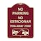 Signmission No Parking No Estacionar Tow Away Zone W/ Graphic Heavy-Gauge Alum Sign, 24" x 18", BU-1824-23804 A-DES-BU-1824-23804 - alternate 1
